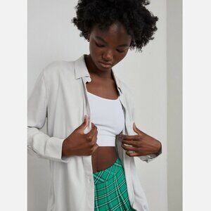 Aritzia Sunday Best Montana Button-up Shirt Gray S